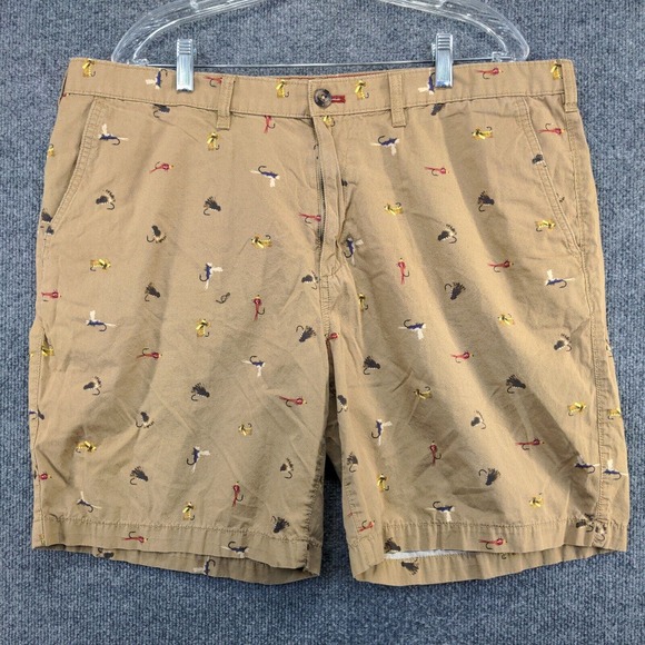 Eddie Bauer Men's Chino Shorts Tan Size 40 100% Cotton Slash Pockets Fishing - Picture 5 of 11